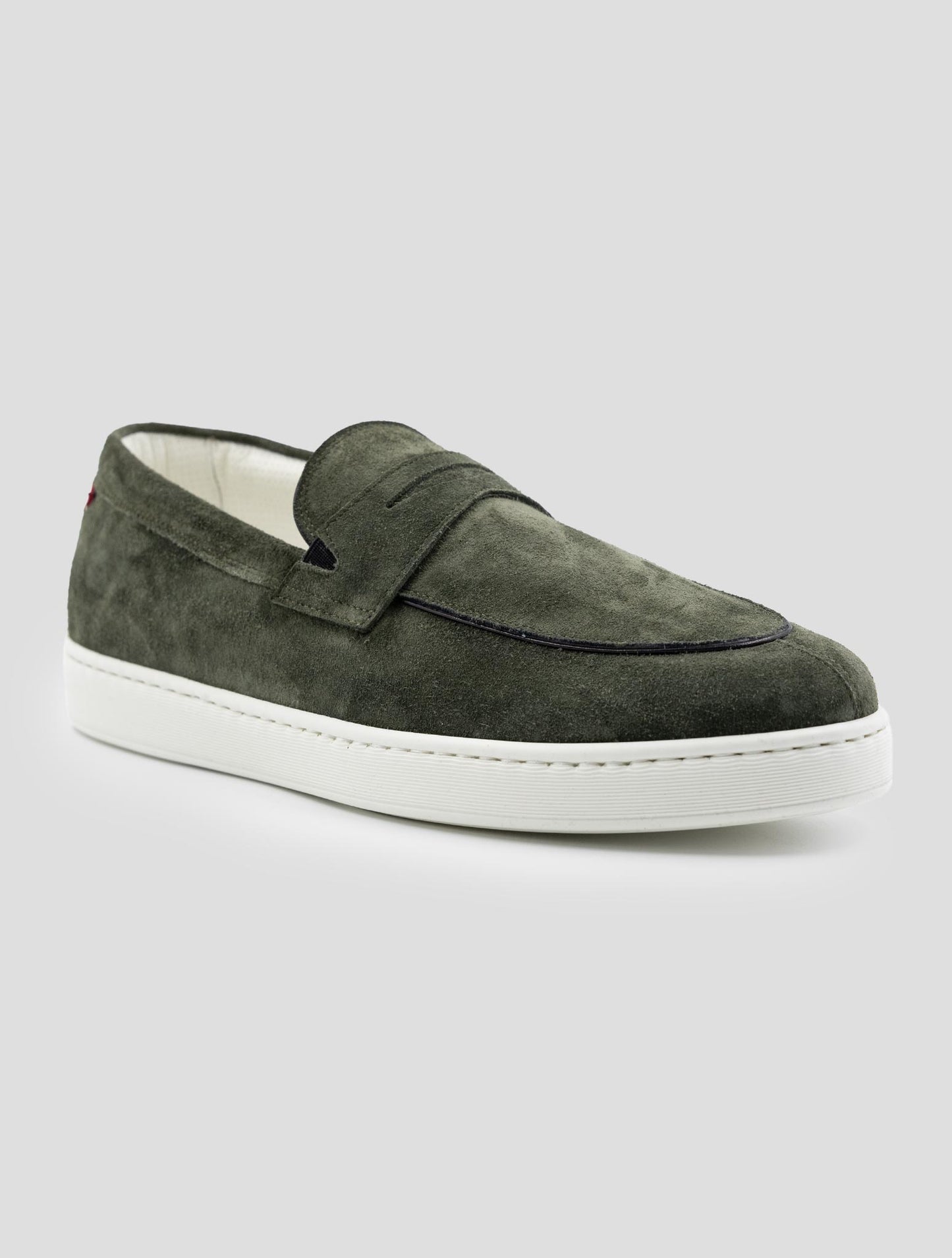 Kiton Gray Leather Suede Loafers