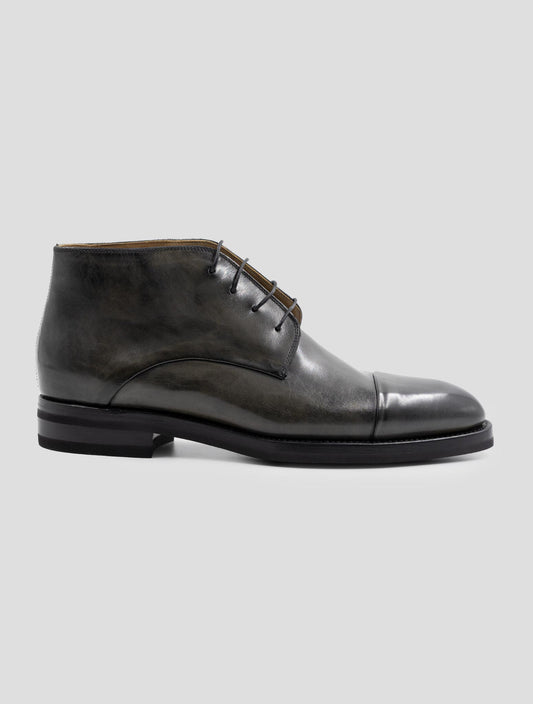 Kiton Gray Leather Dress Shoes