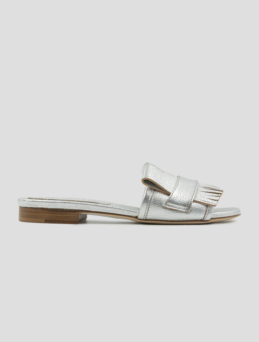 Kiton Silver Leather Sandals