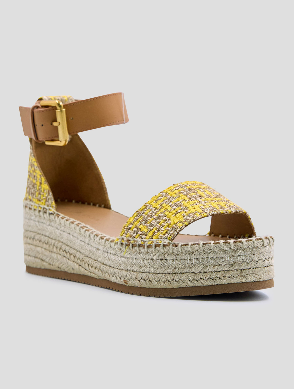 Kiton Yellow Beige Linen Viscose Sandals