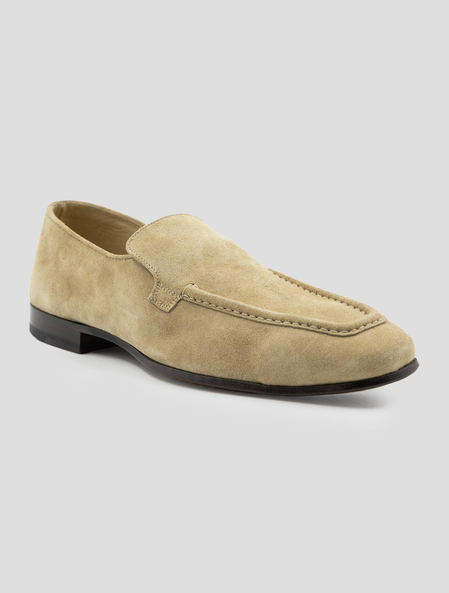 Kiton Beige Leather Suede Loafers