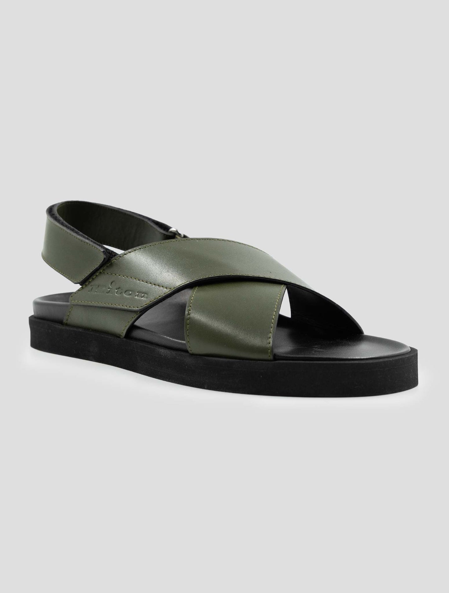 Kiton Green Leather Sandals