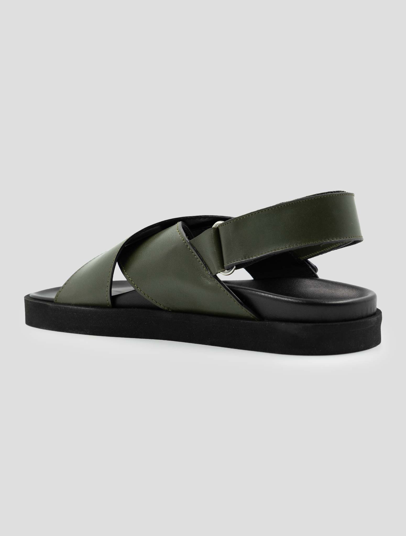 Kiton Green Leather Sandals