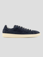 Kiton Blue Leather Suede Sneakers