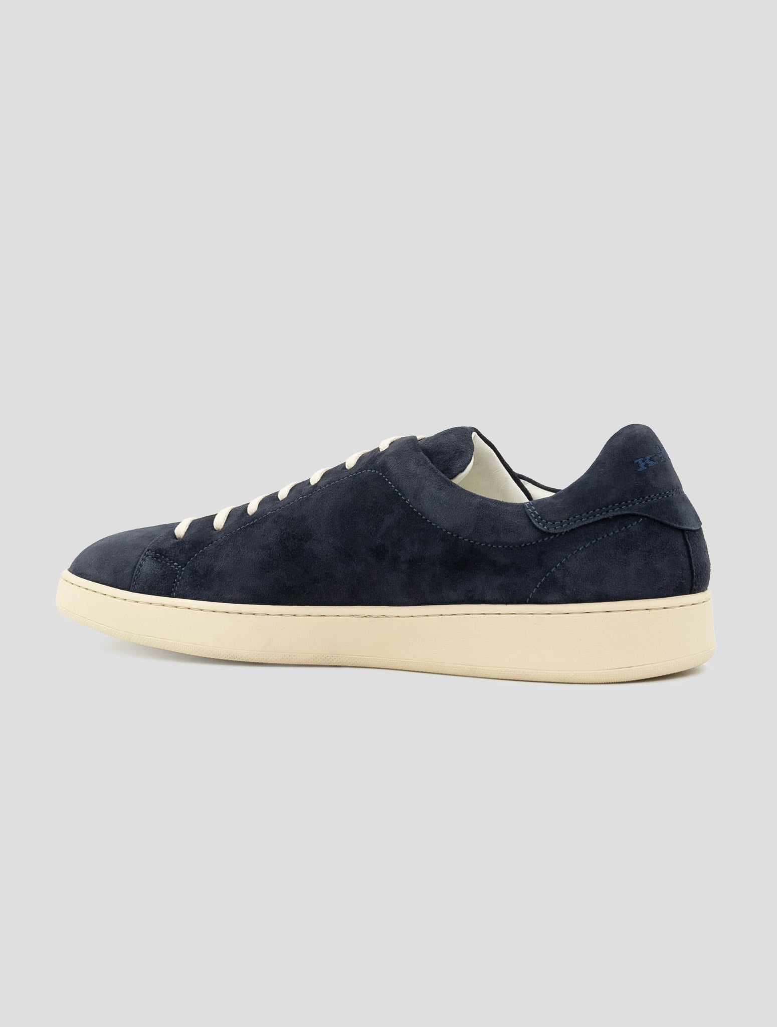 Kiton Blue Leather Suede Sneakers