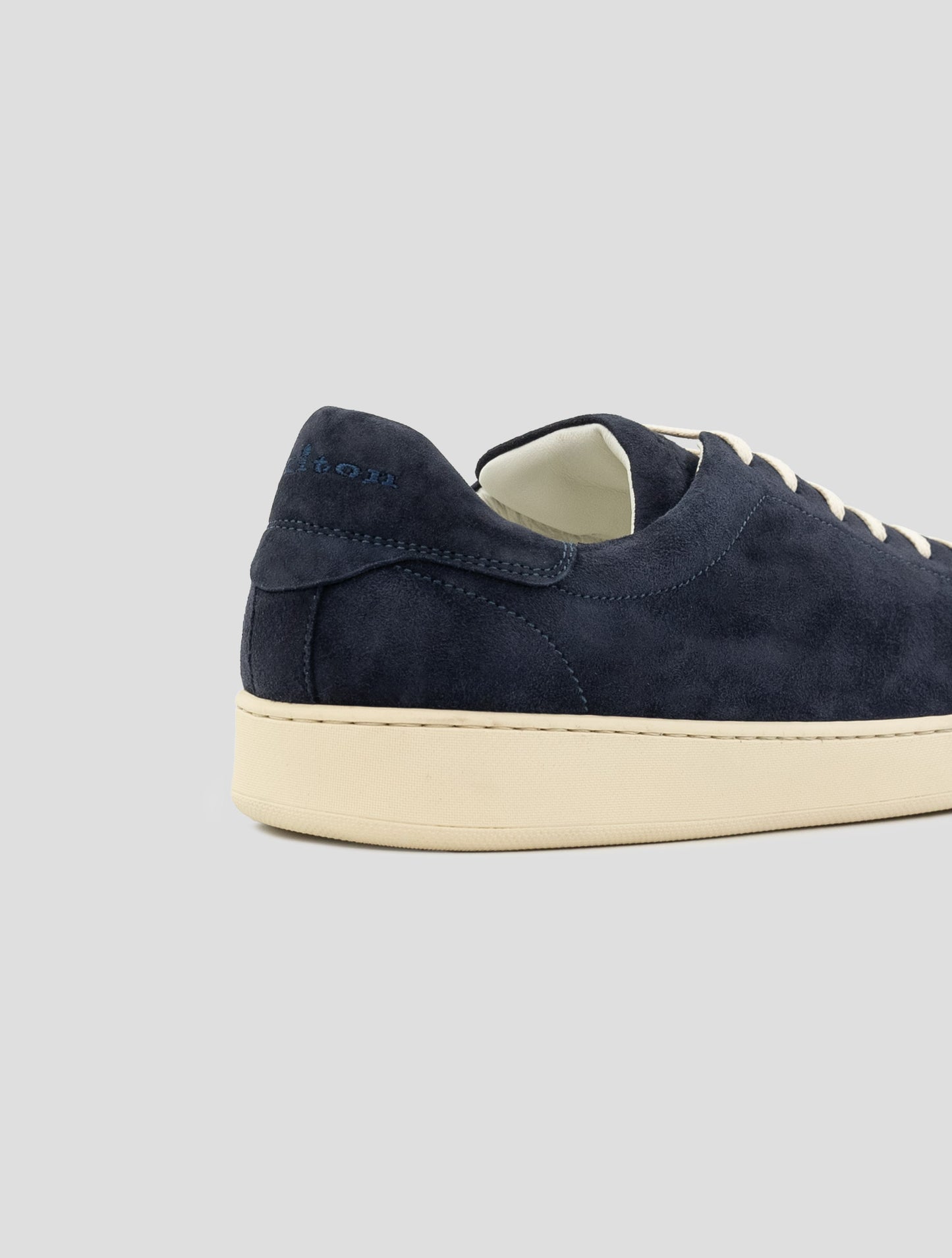 Kiton Blue Leather Suede Sneakers