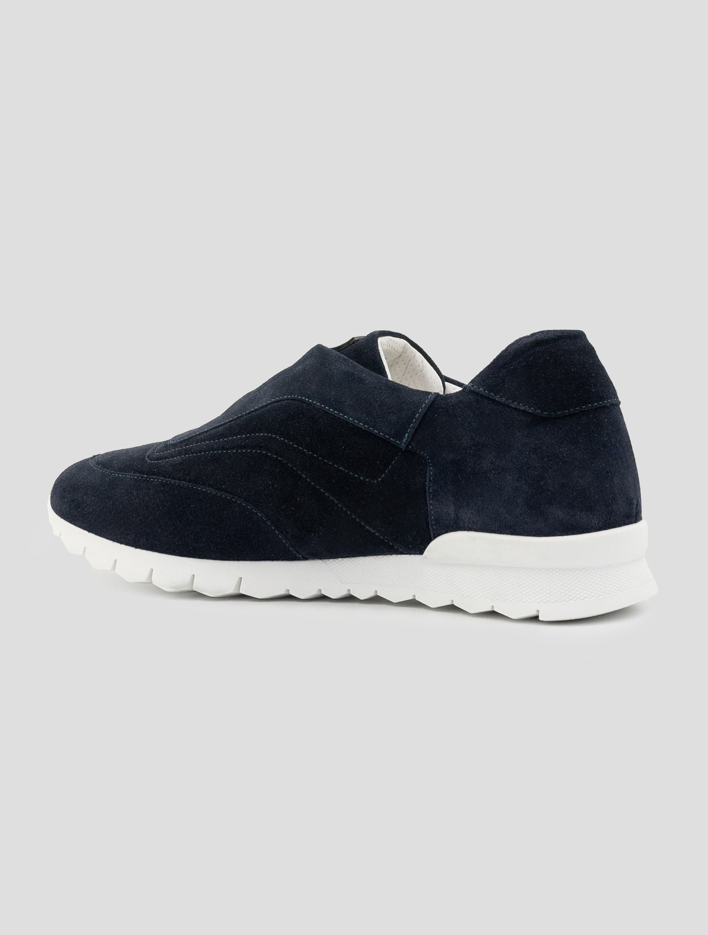Kiton Blue Leather Suede Sneakers