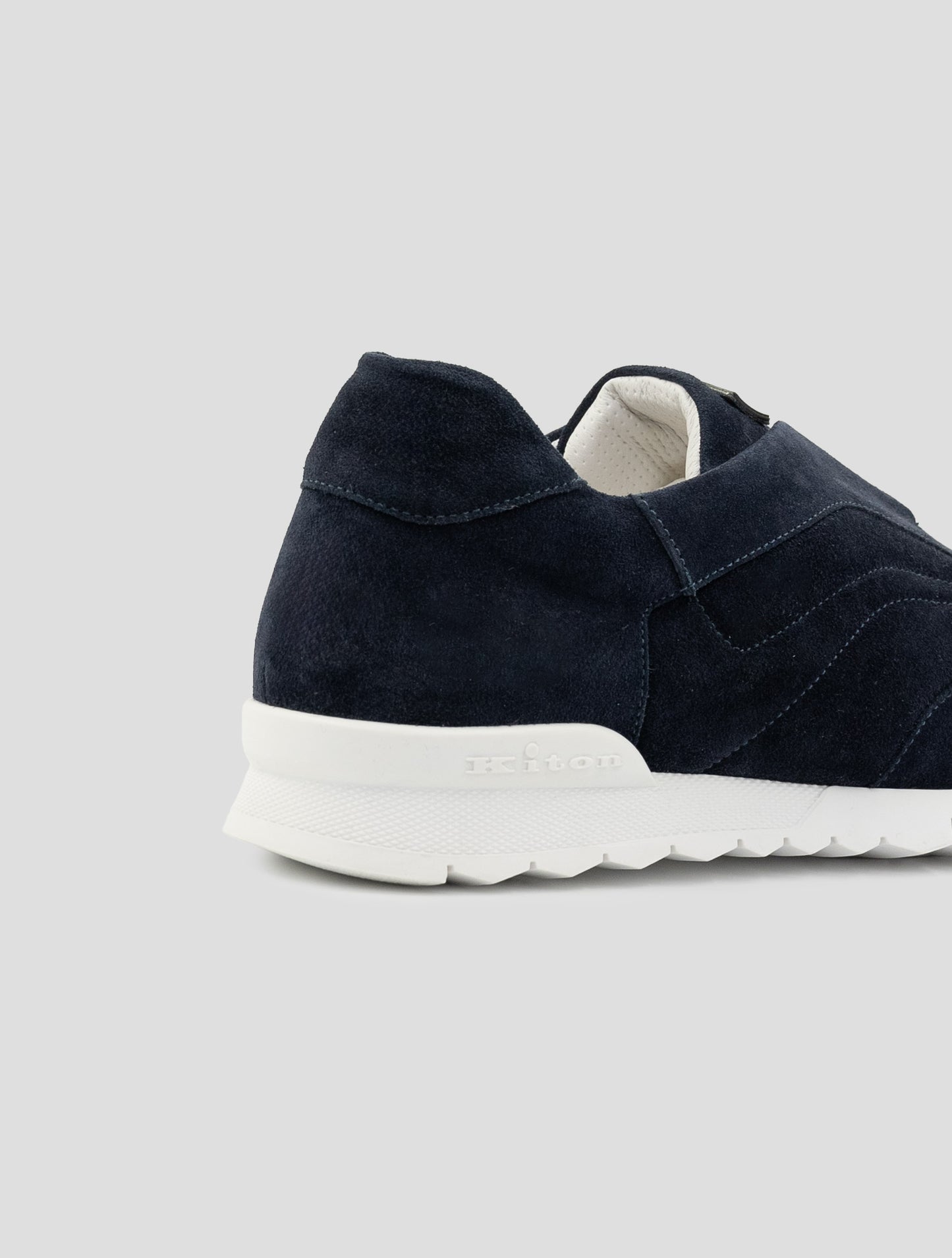 Kiton Blue Leather Suede Sneakers