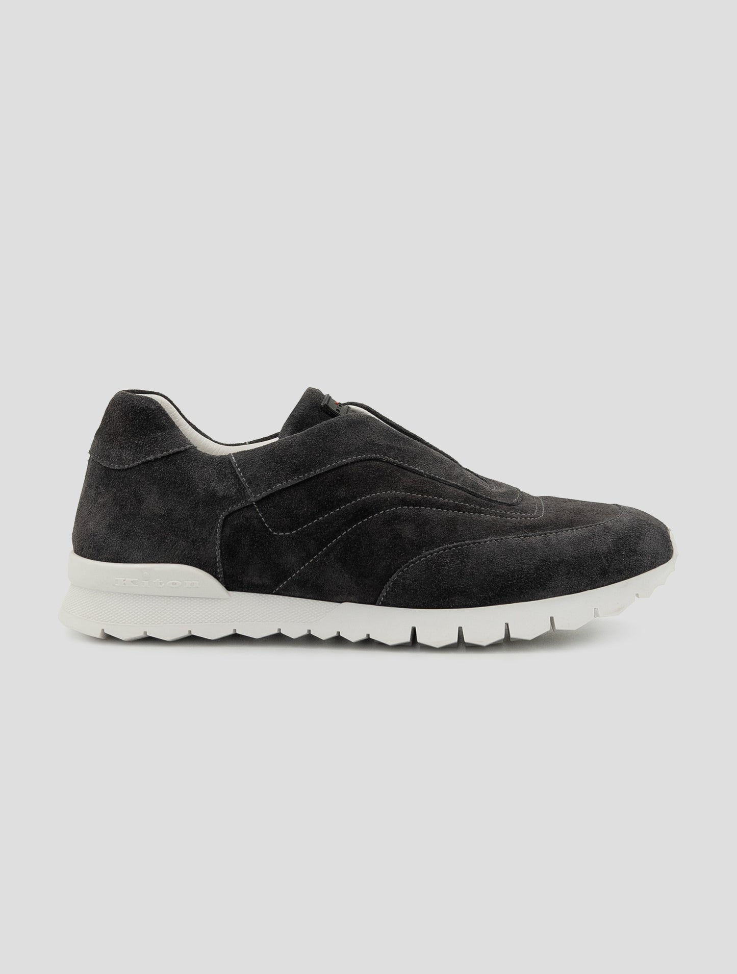 Kiton Dark Gray Leather Suede Sneakers