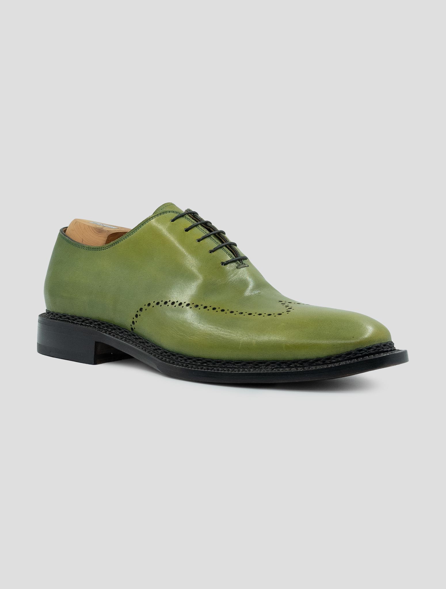 Kiton Green Leather Dress Shoes