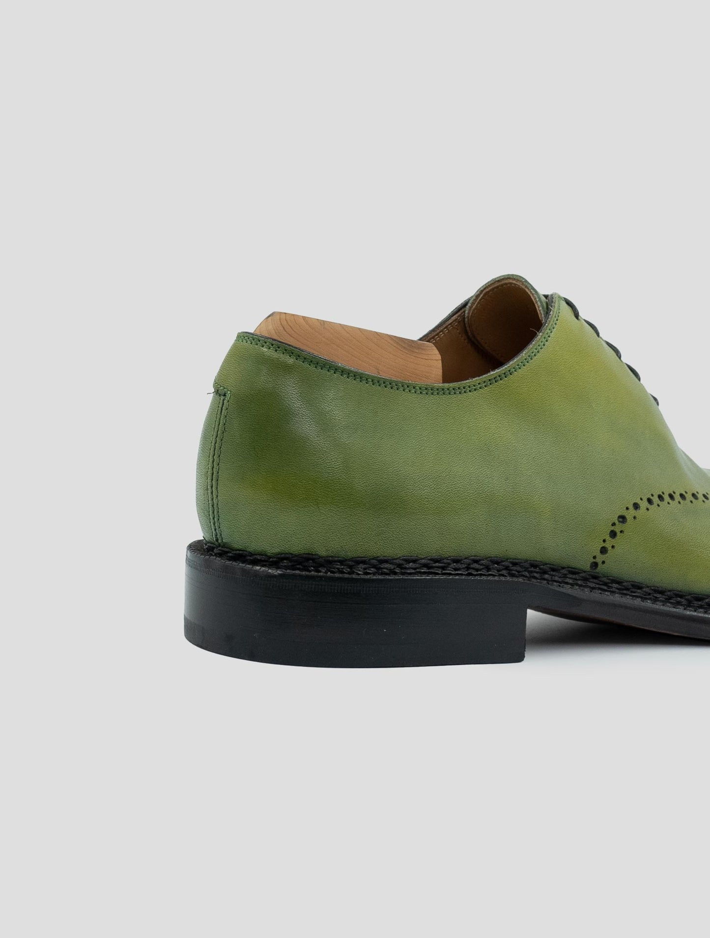 Kiton Green Leather Dress Shoes