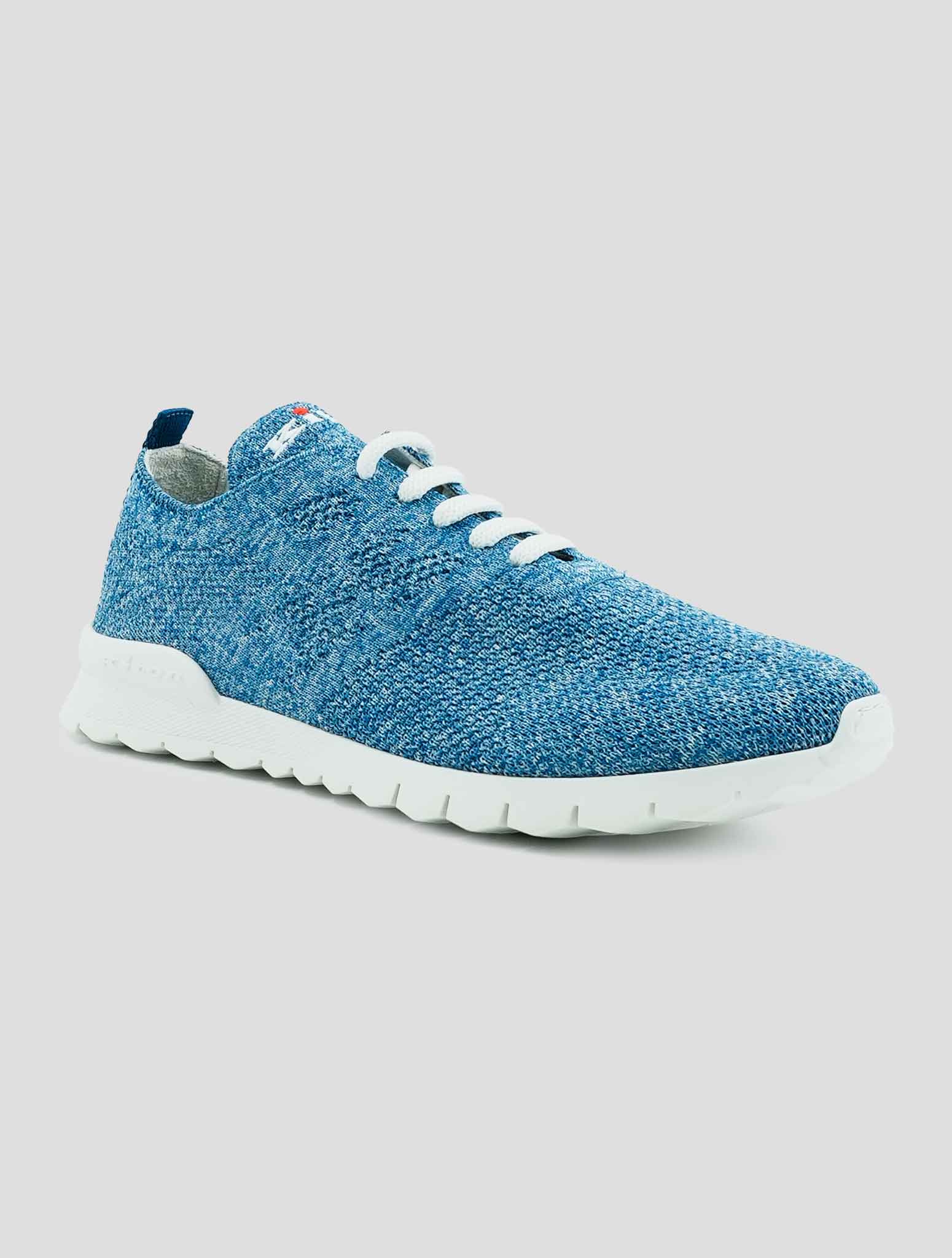 Kiton Blue Cotton Ea Sneakers