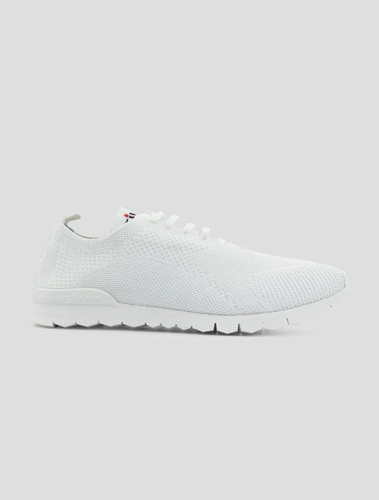 Kiton White Cotton Ea Sneakers