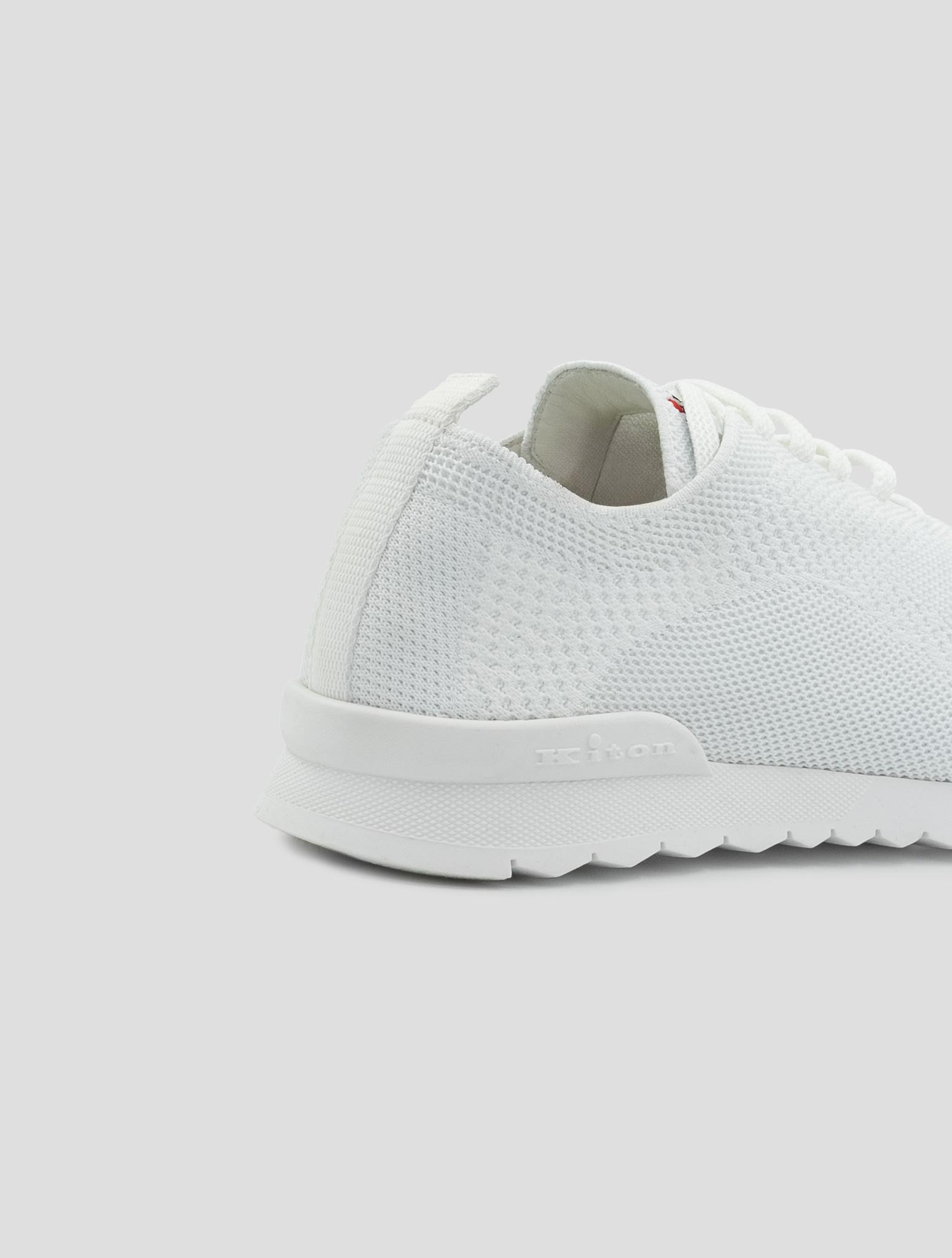 Kiton White Cotton Ea Sneakers