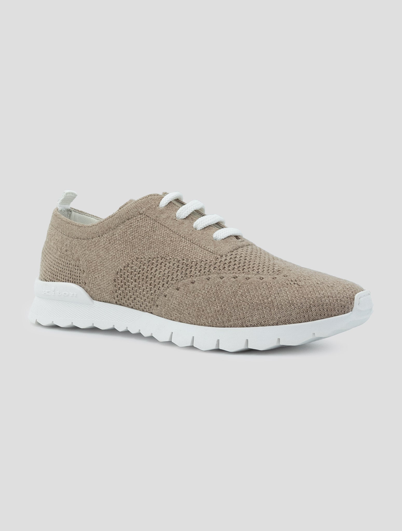 Kiton Beige Cotton Ea Sneakers