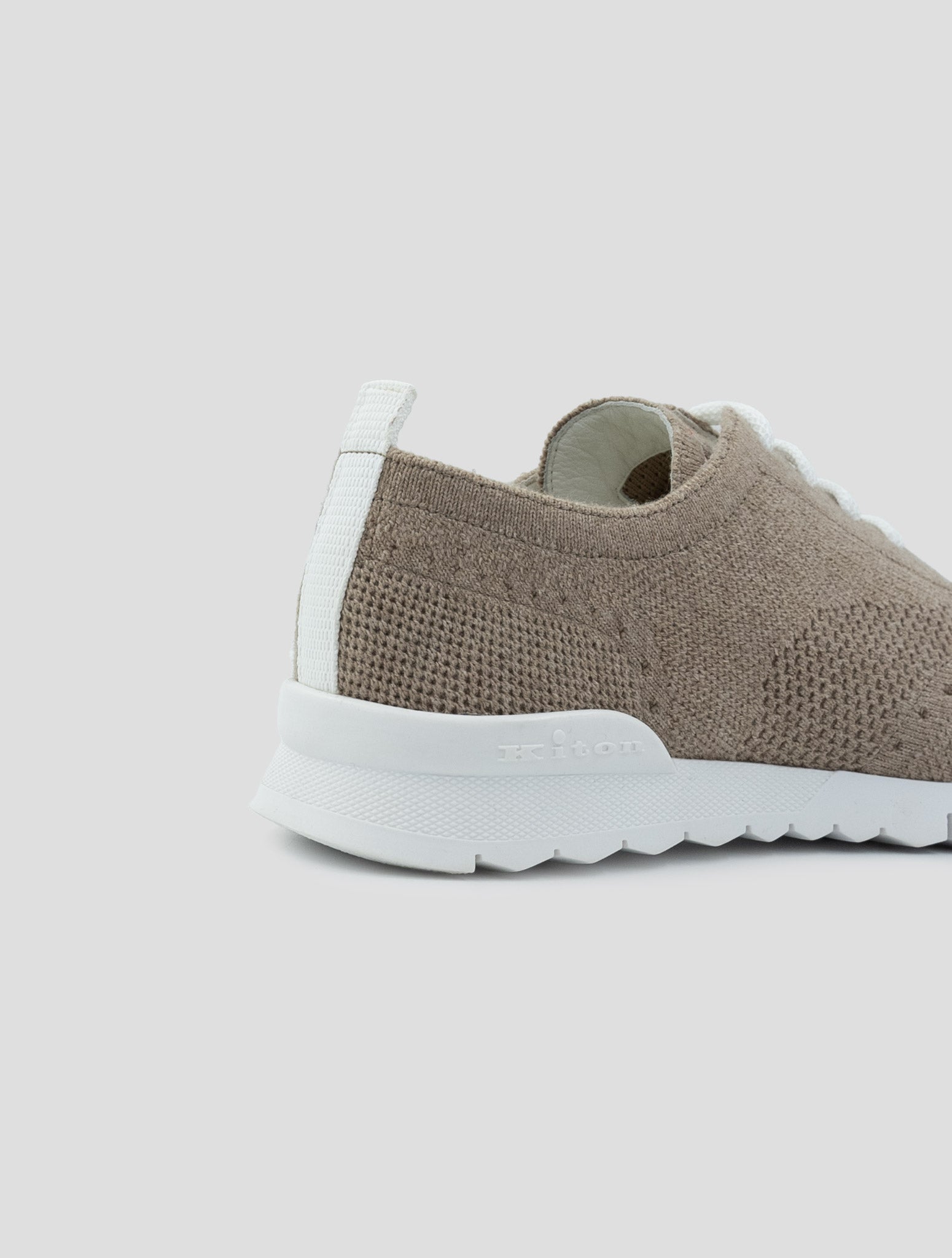 Kiton Beige Cotton Ea Sneakers
