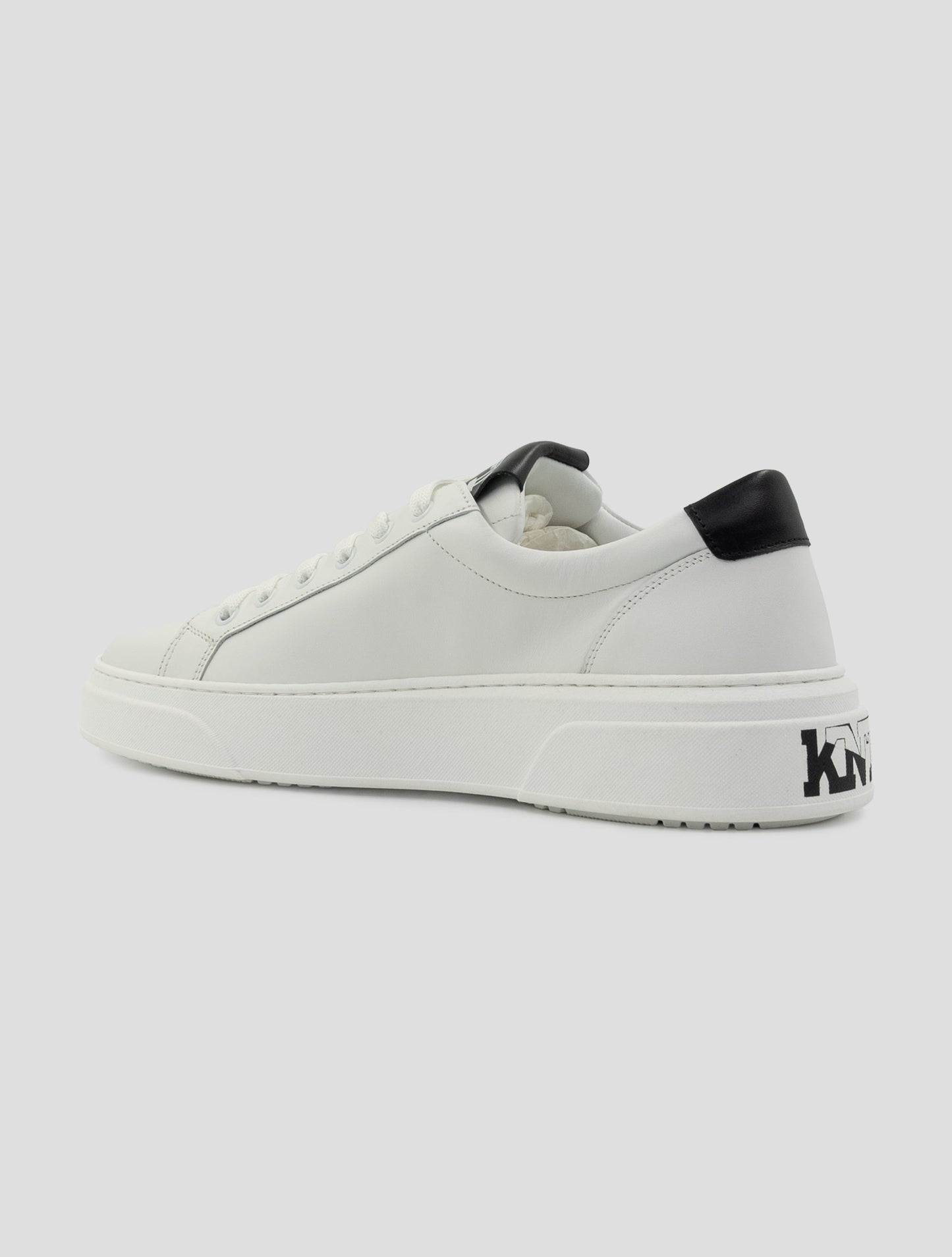 Kiton Knt White Leather Sneakers