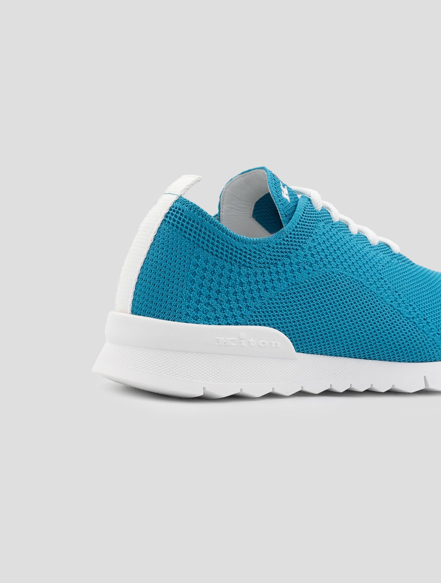 Kiton Light Blue Cotton Ea Sneakers