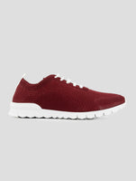 Kiton Burgundy Cotton Ea Sneakers