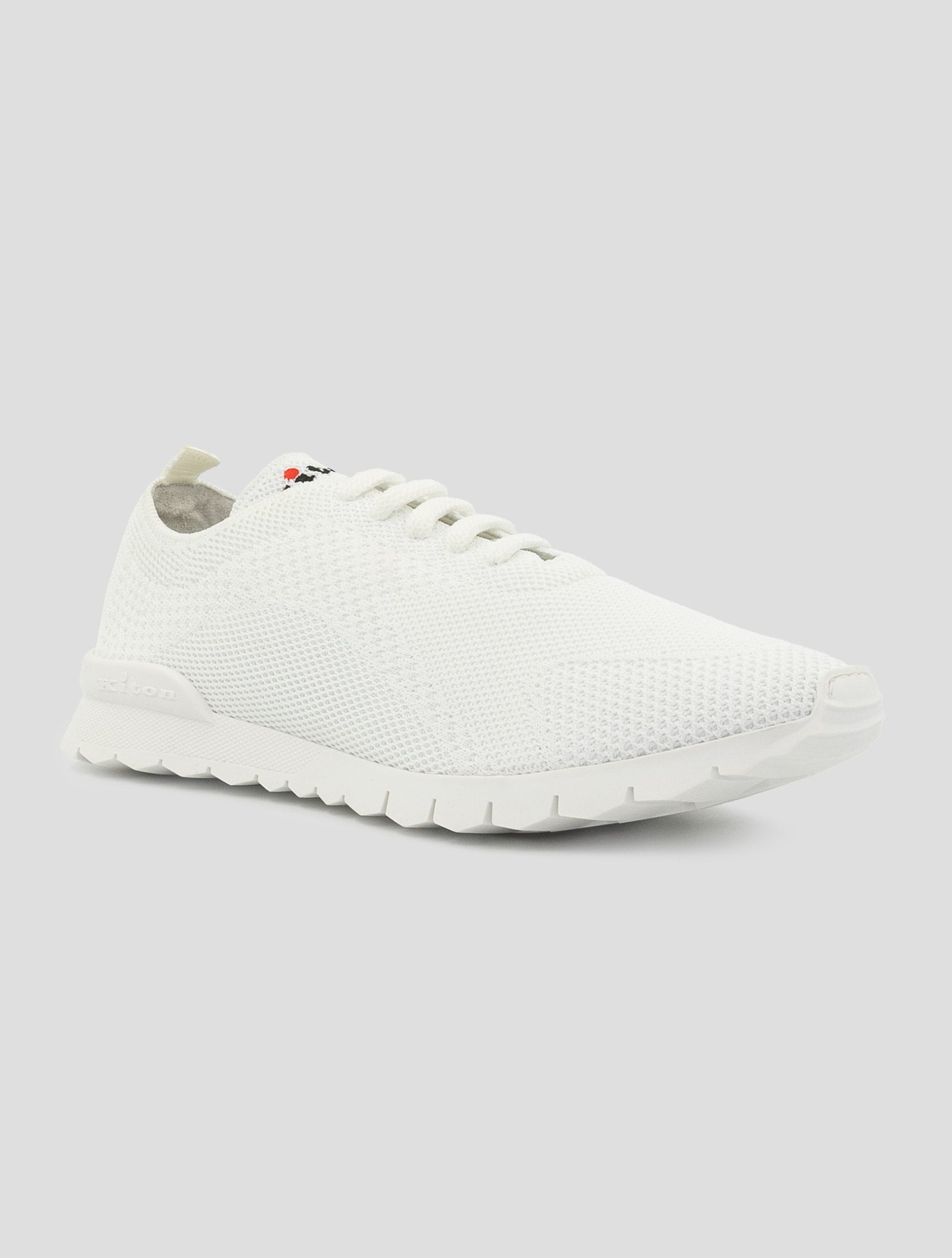 Kiton White Cotton Ea Sneakers