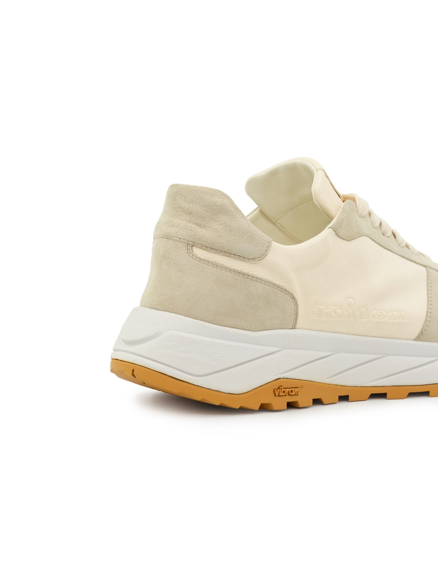 Kiton Beige Leather Suede Sneakers