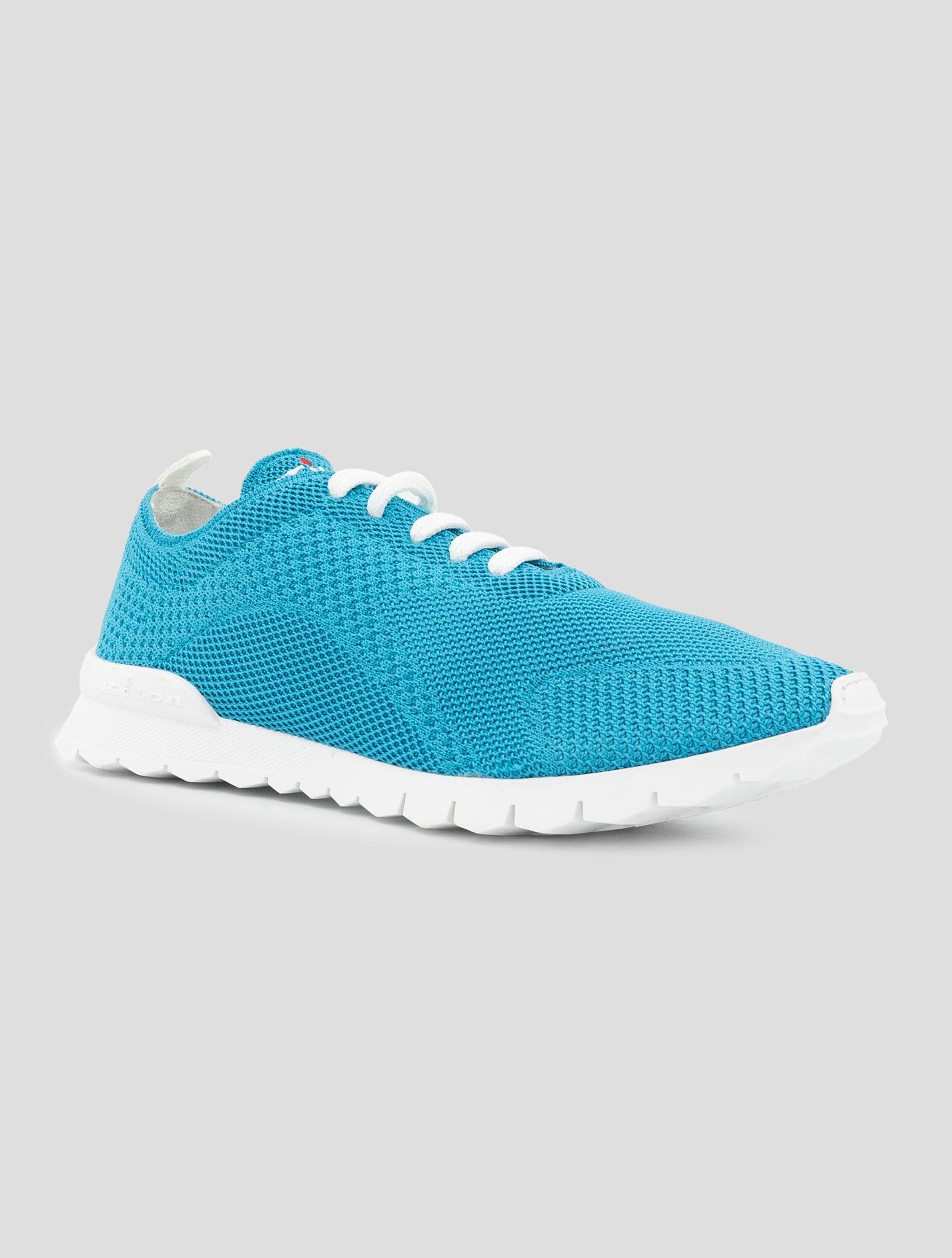 Kiton Light Blue Cotton Ea Sneakers
