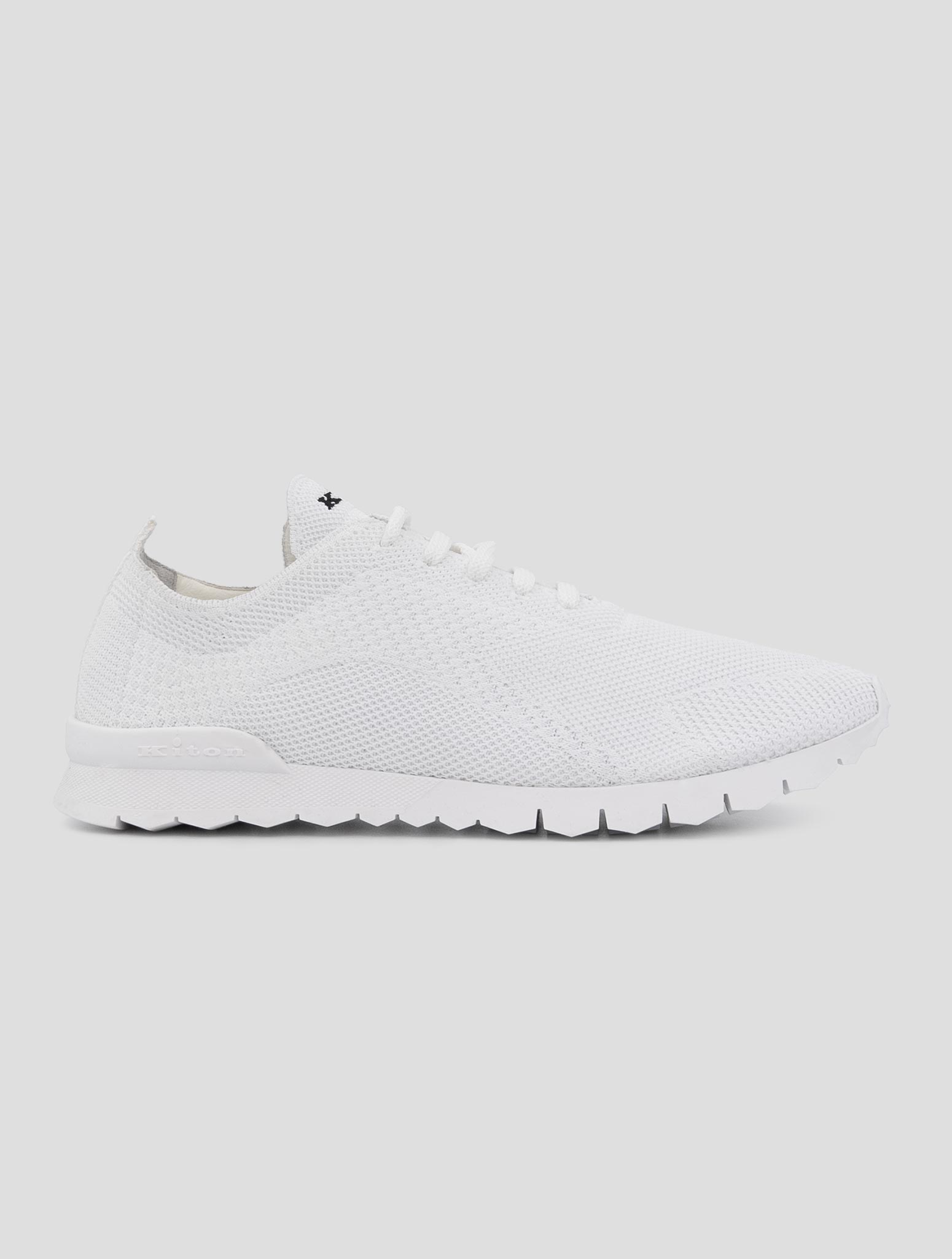 Kiton White Cotton Ea Sneakers