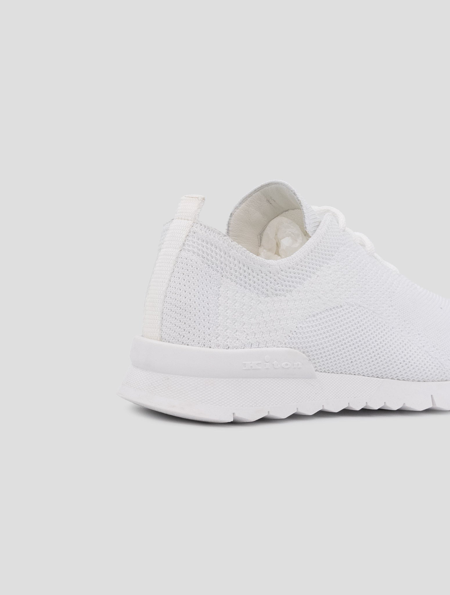 Kiton White Cotton Ea Sneakers