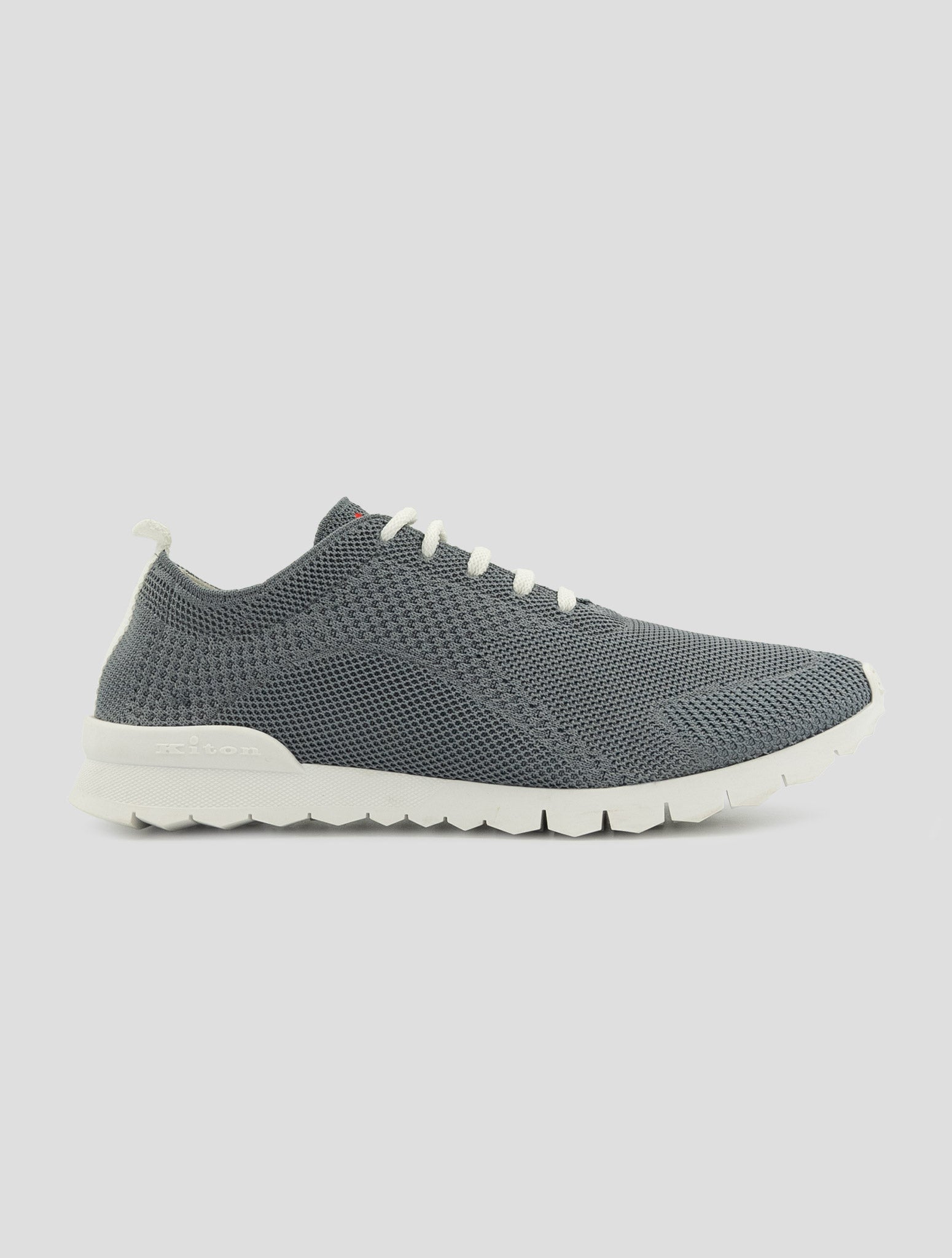 Kiton Gray Cotton Ea Sneakers