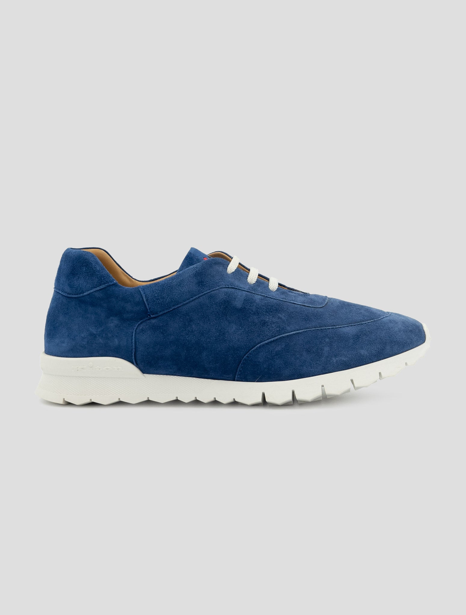 Kiton Blue Leather Suede Sneakers