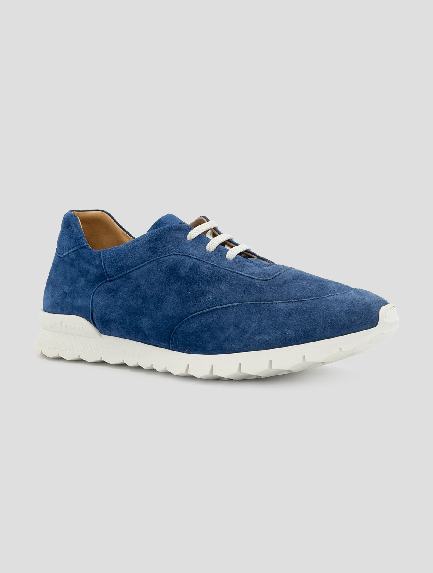 Kiton Blue Leather Suede Sneakers