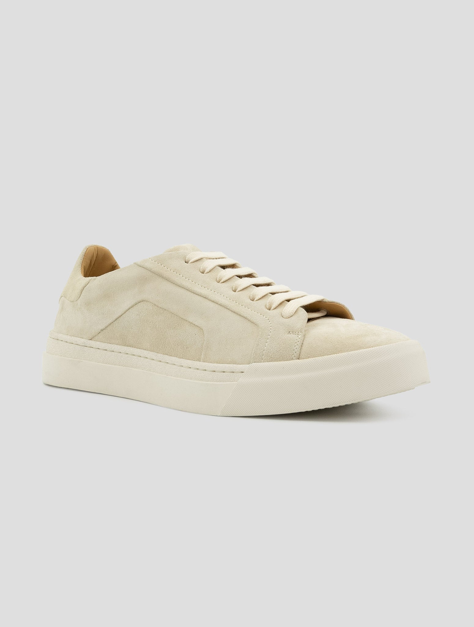 Kiton Beige Leather Suede Sneakers