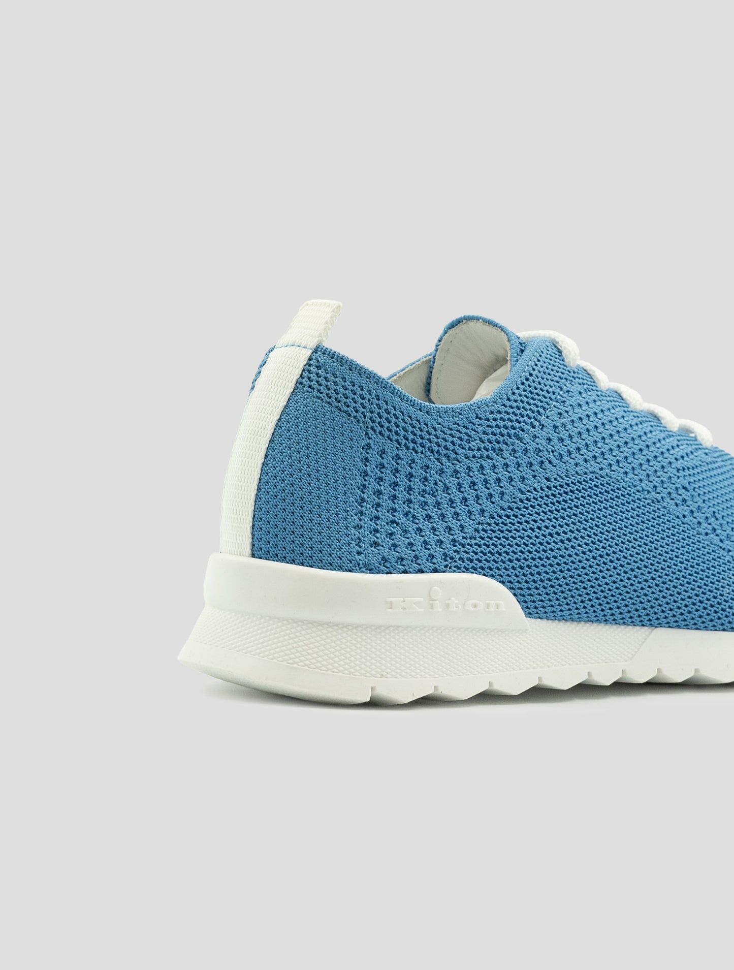 Kiton Light Blue Cotton Ea Sneakers