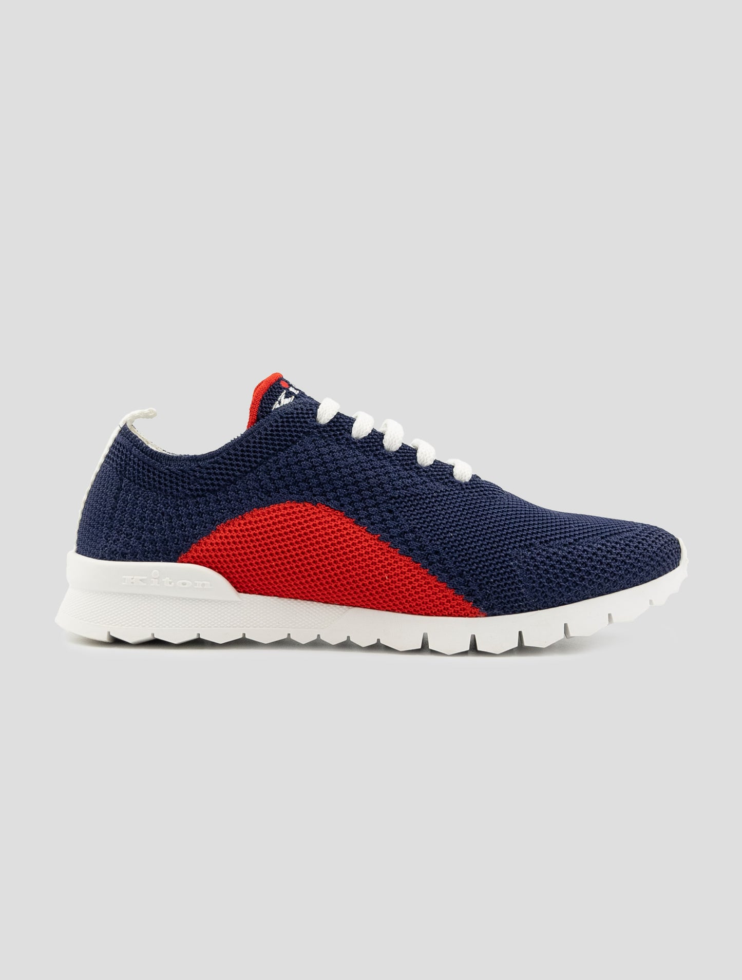 Kiton Blue Red Cotton Ea Sneakers