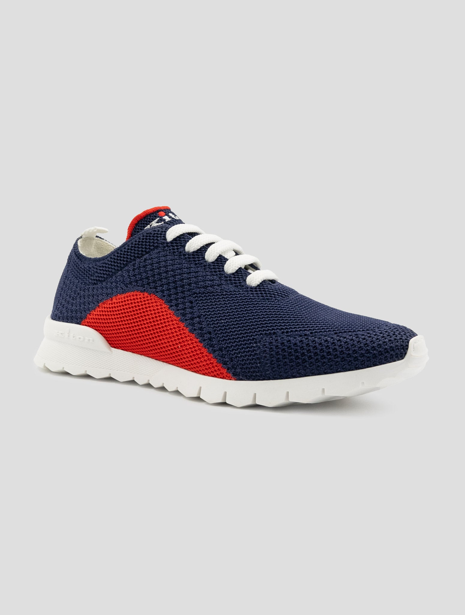 Kiton Blue Red Cotton Ea Sneakers