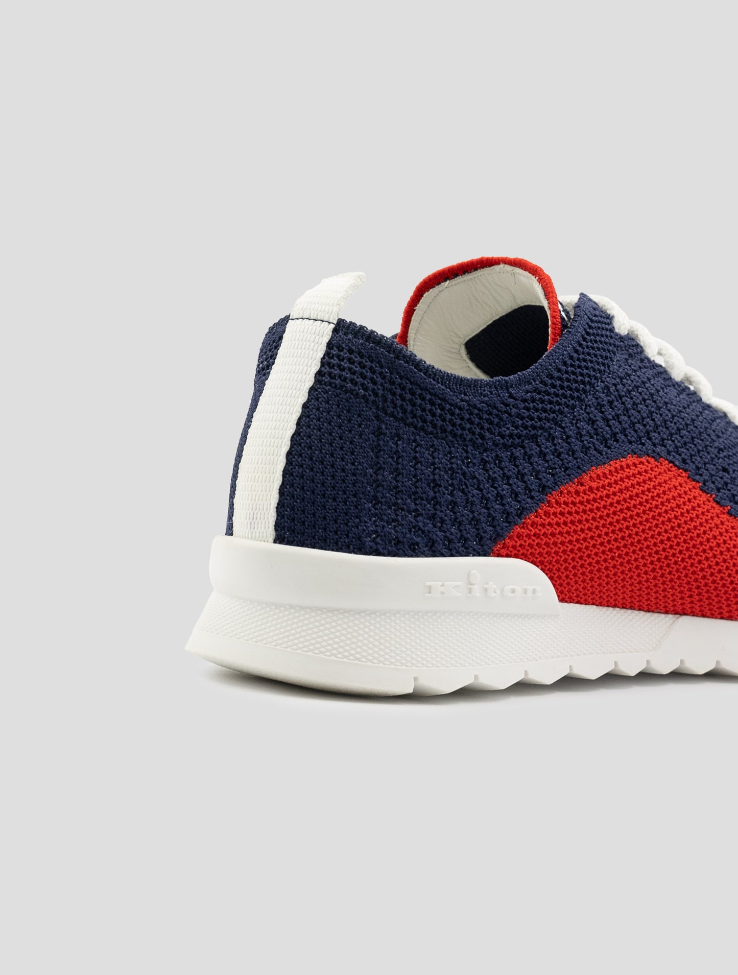 Kiton Blue Red Cotton Ea Sneakers