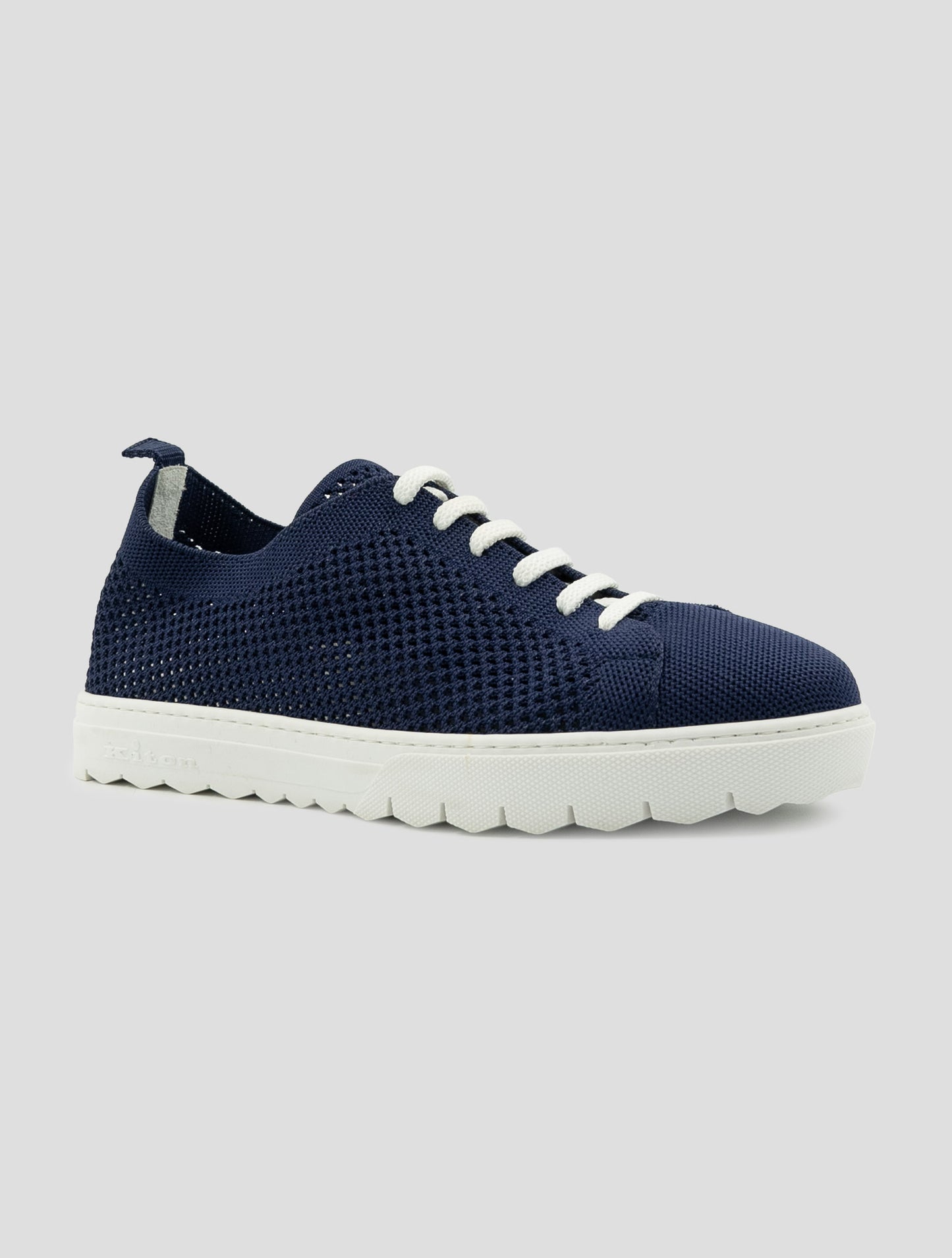 Kiton Blue Cotton Ea Sneakers