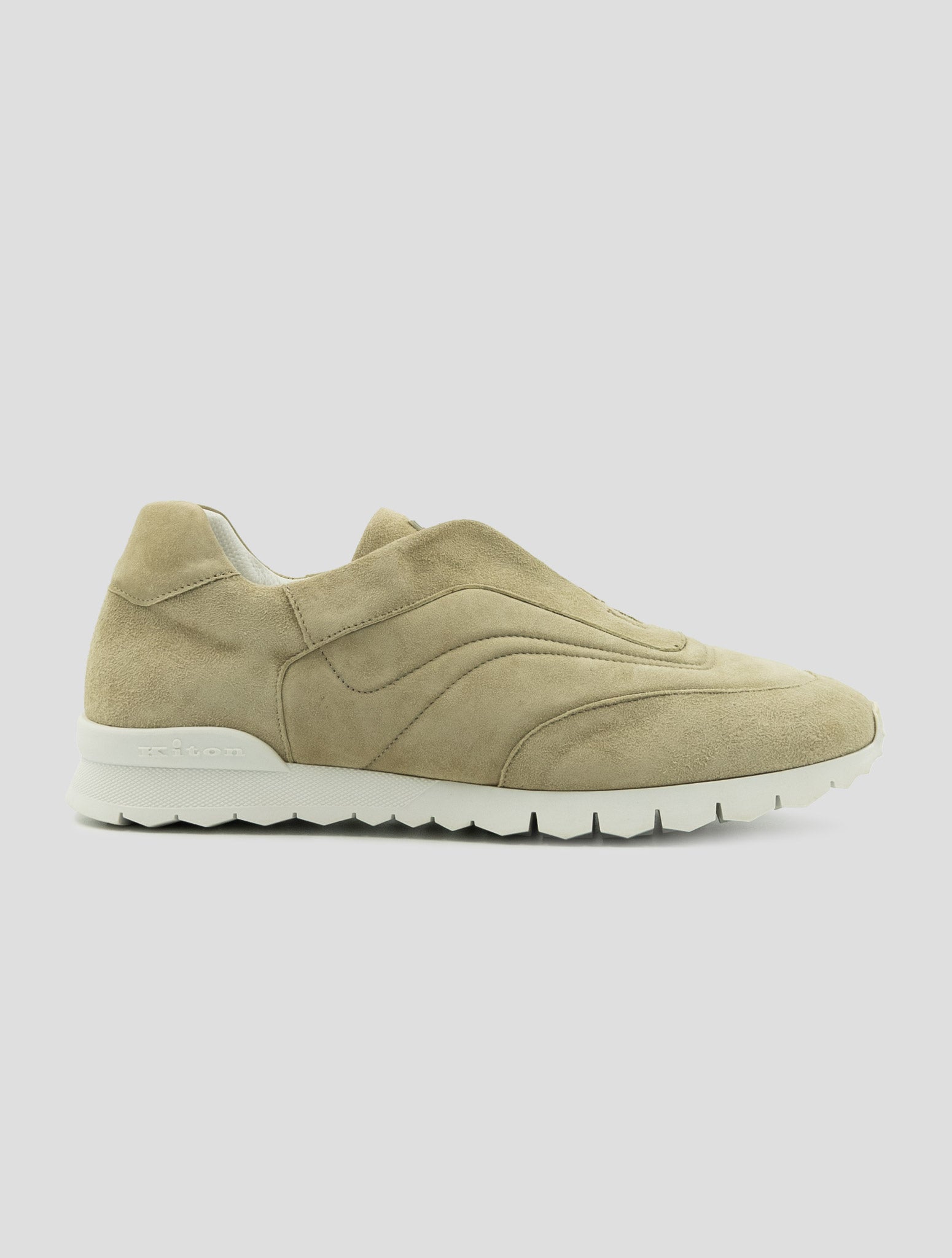 Kiton Beige Leather Suede Sneakers
