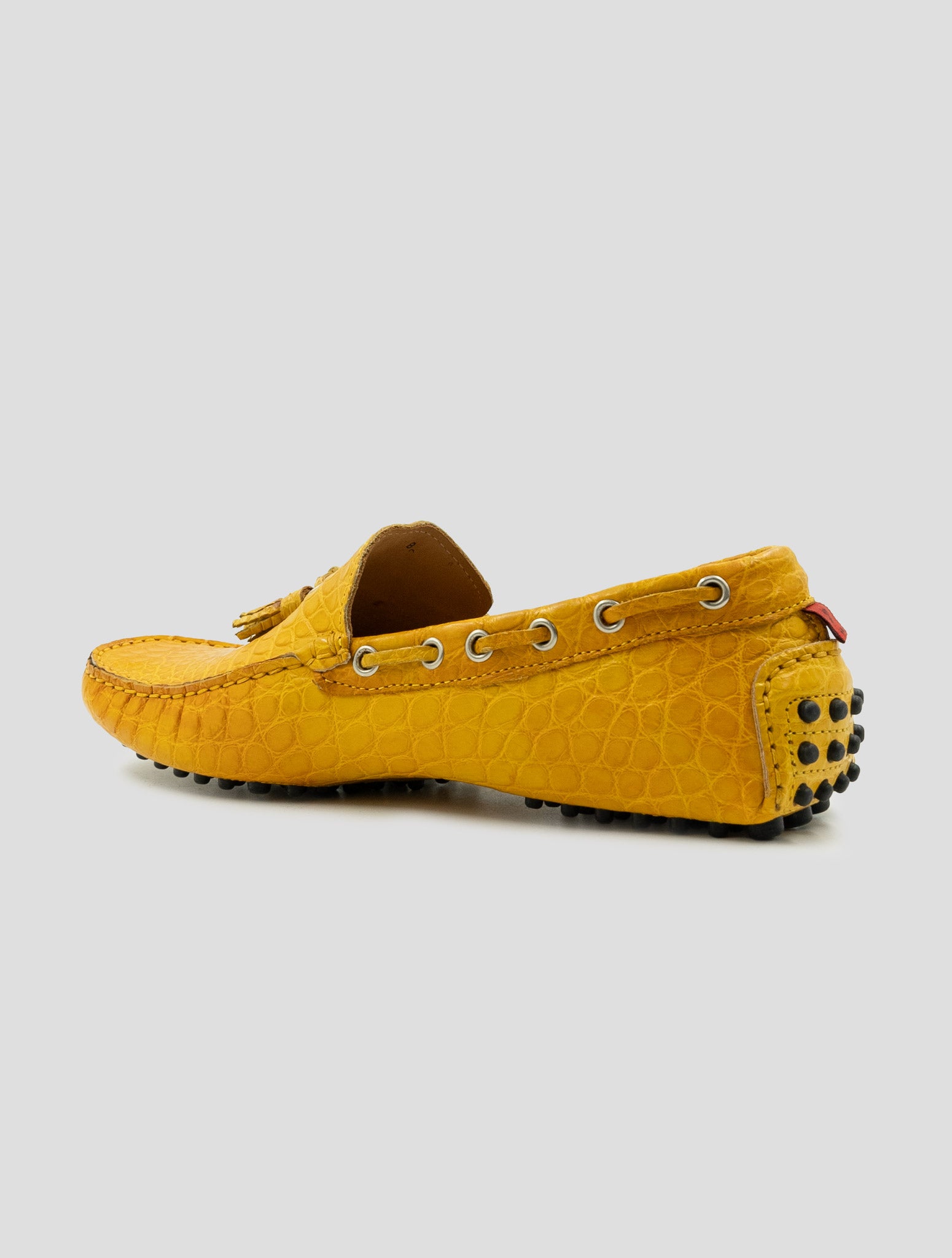 Kiton Yellow Leather Crocodile Sneakers