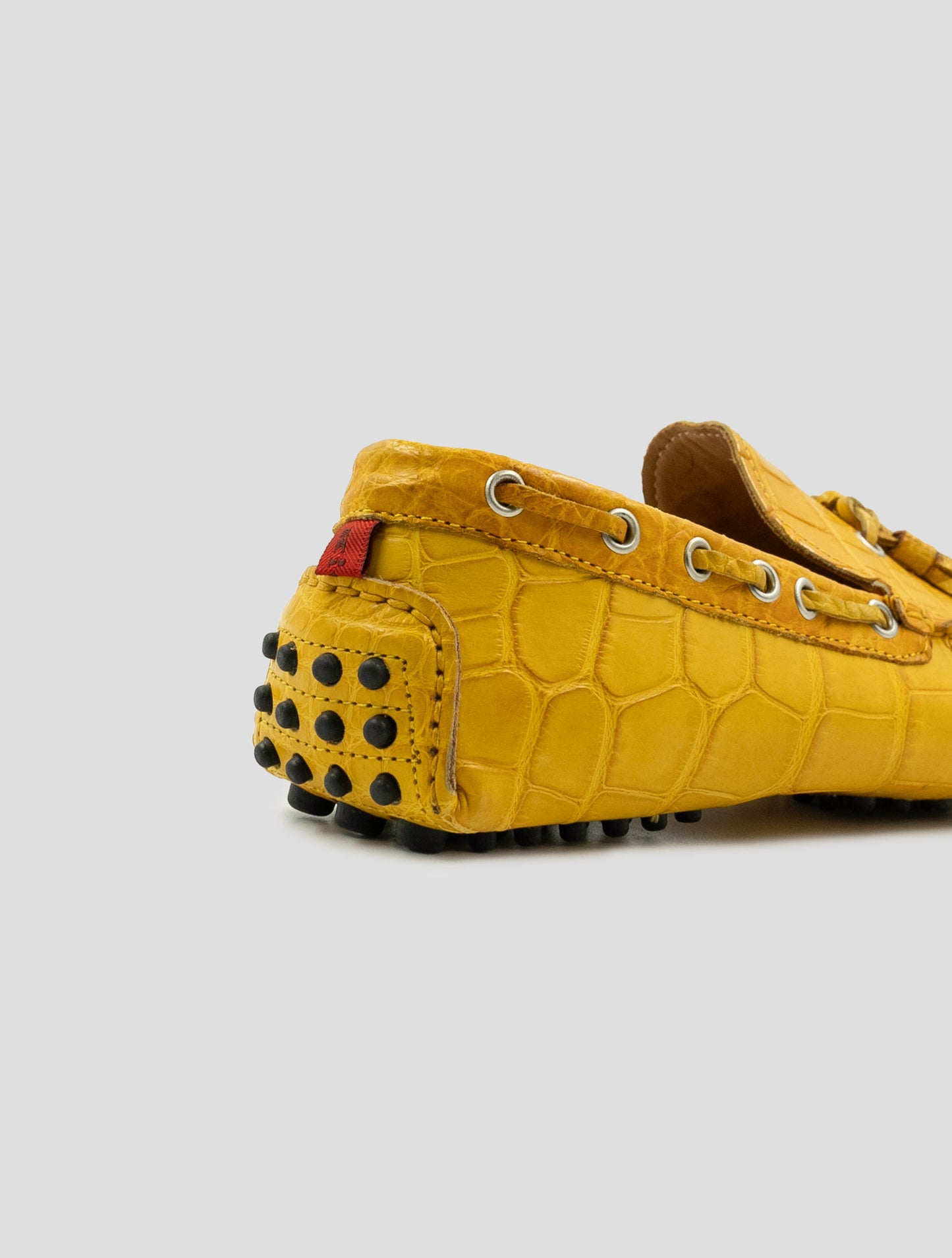 Kiton Yellow Leather Crocodile Sneakers