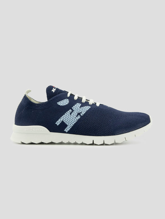 Kiton Blue Light Blue Cotton Ea Sneakers
