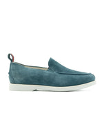 Kiton Blue Leather Suede Loafers