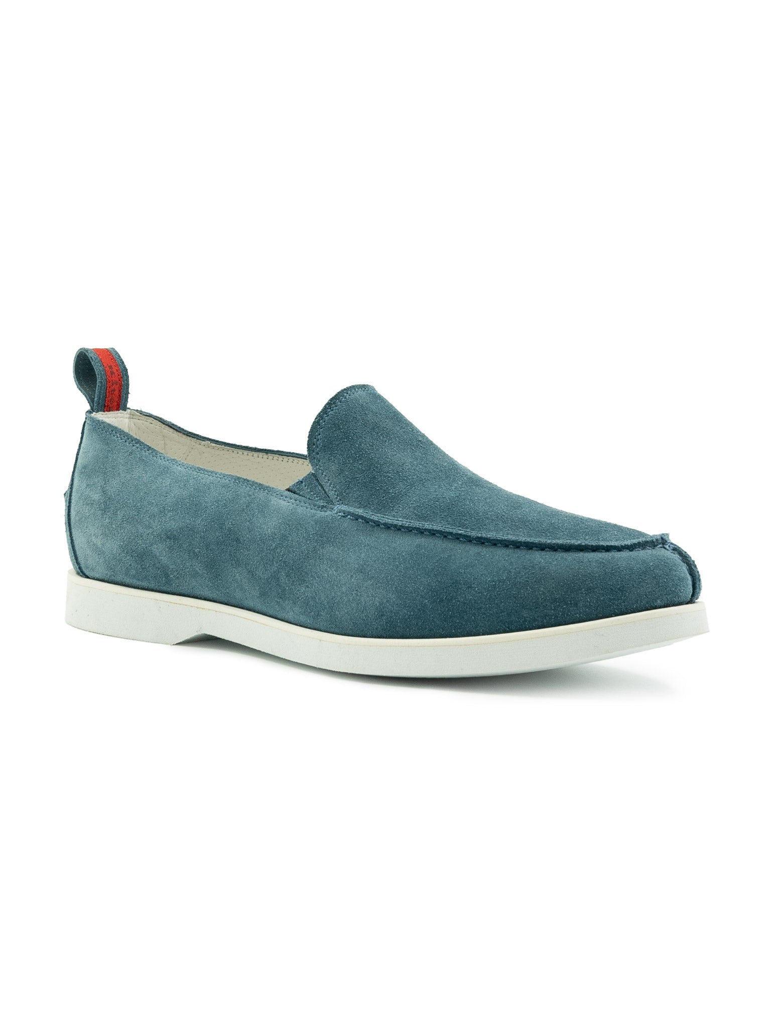 Kiton Blue Leather Suede Loafers
