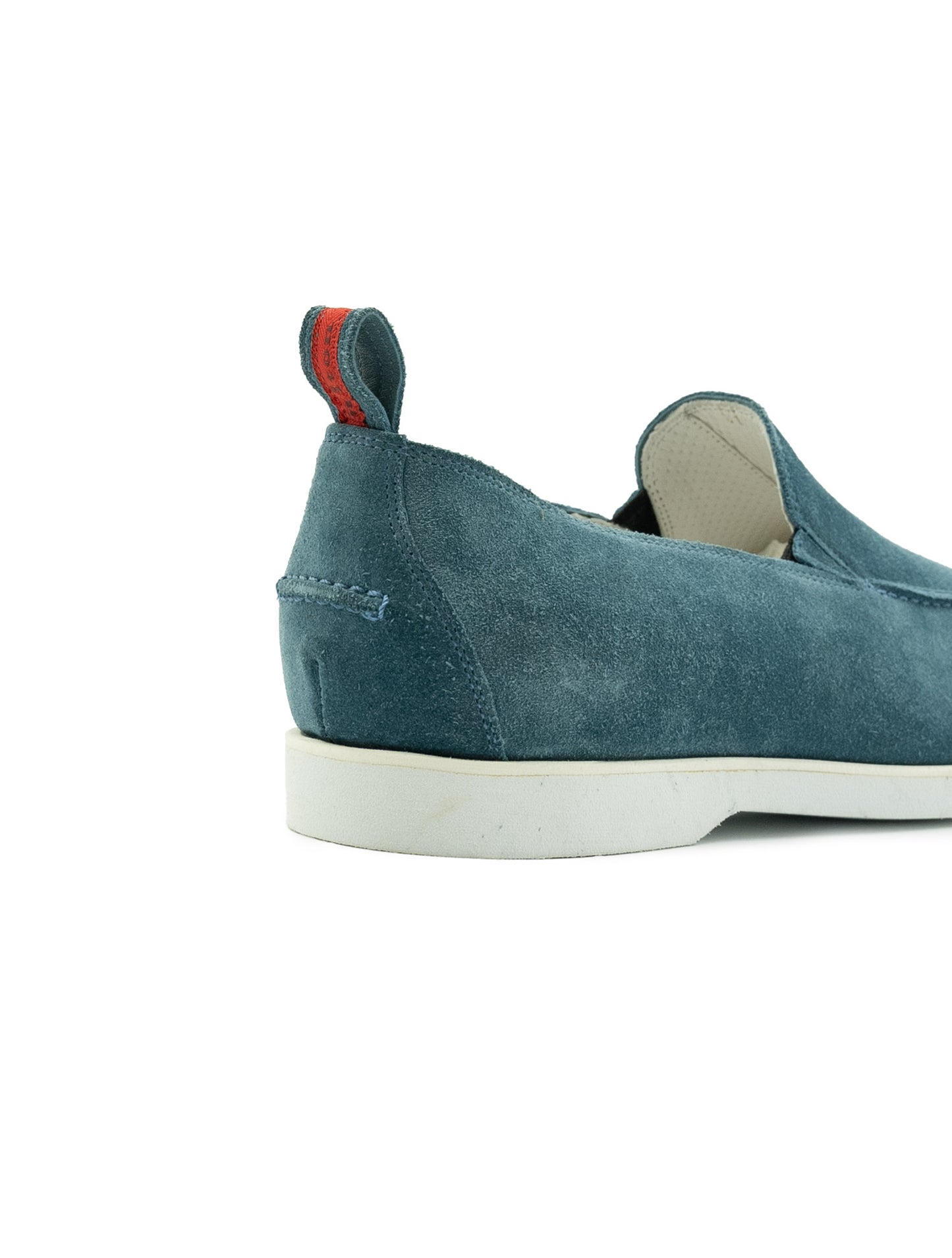 Kiton Blue Leather Suede Loafers