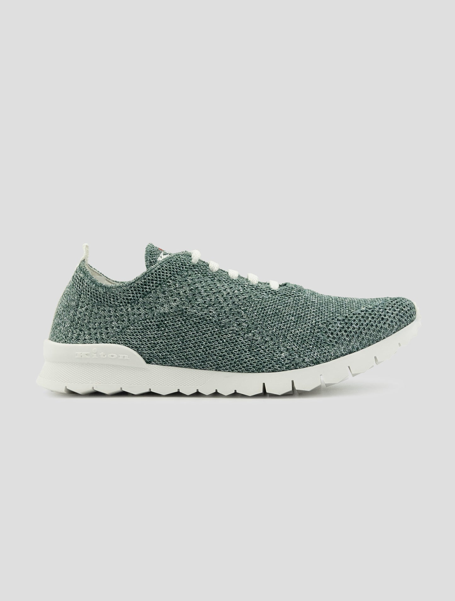 Kiton Green Gray Cotton Ea Sneakers