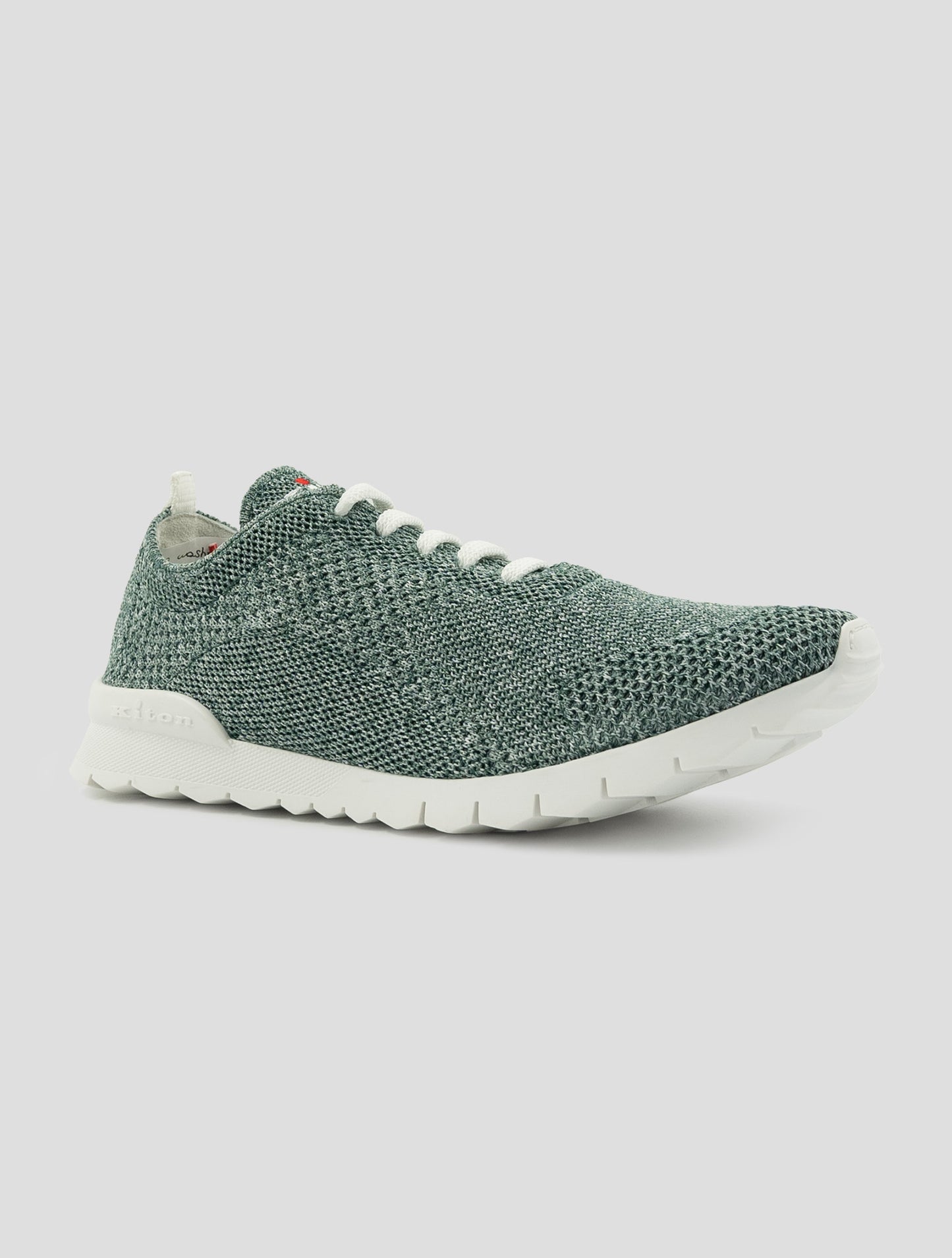 Kiton Green Gray Cotton Ea Sneakers
