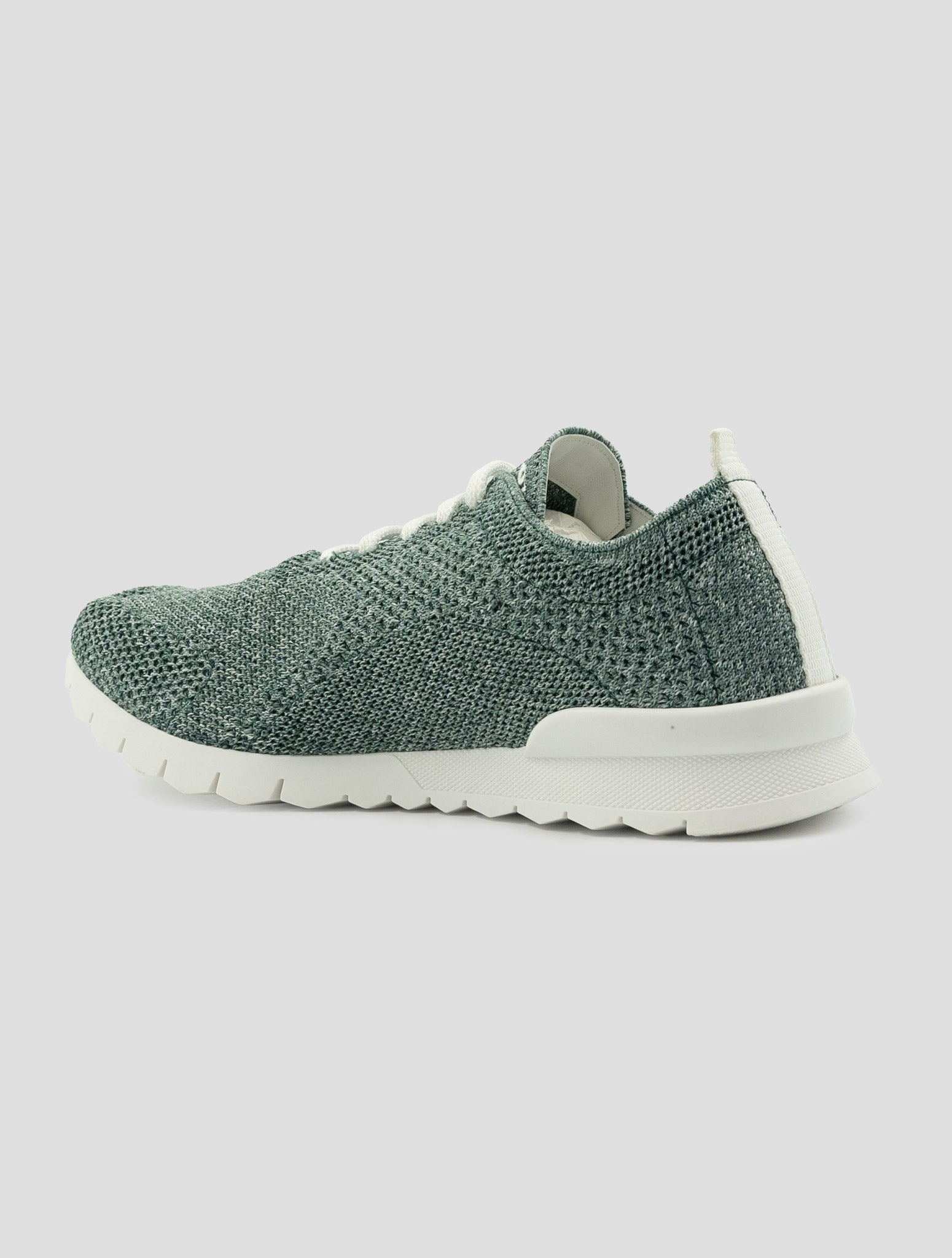 Kiton Green Gray Cotton Ea Sneakers