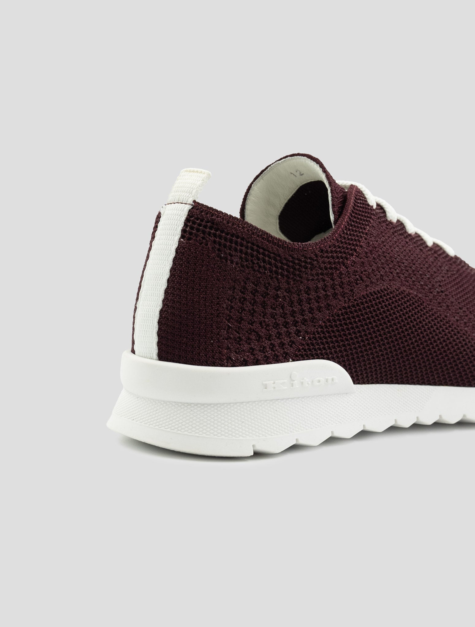 Kiton Burgundy Cotton Ea Sneakers