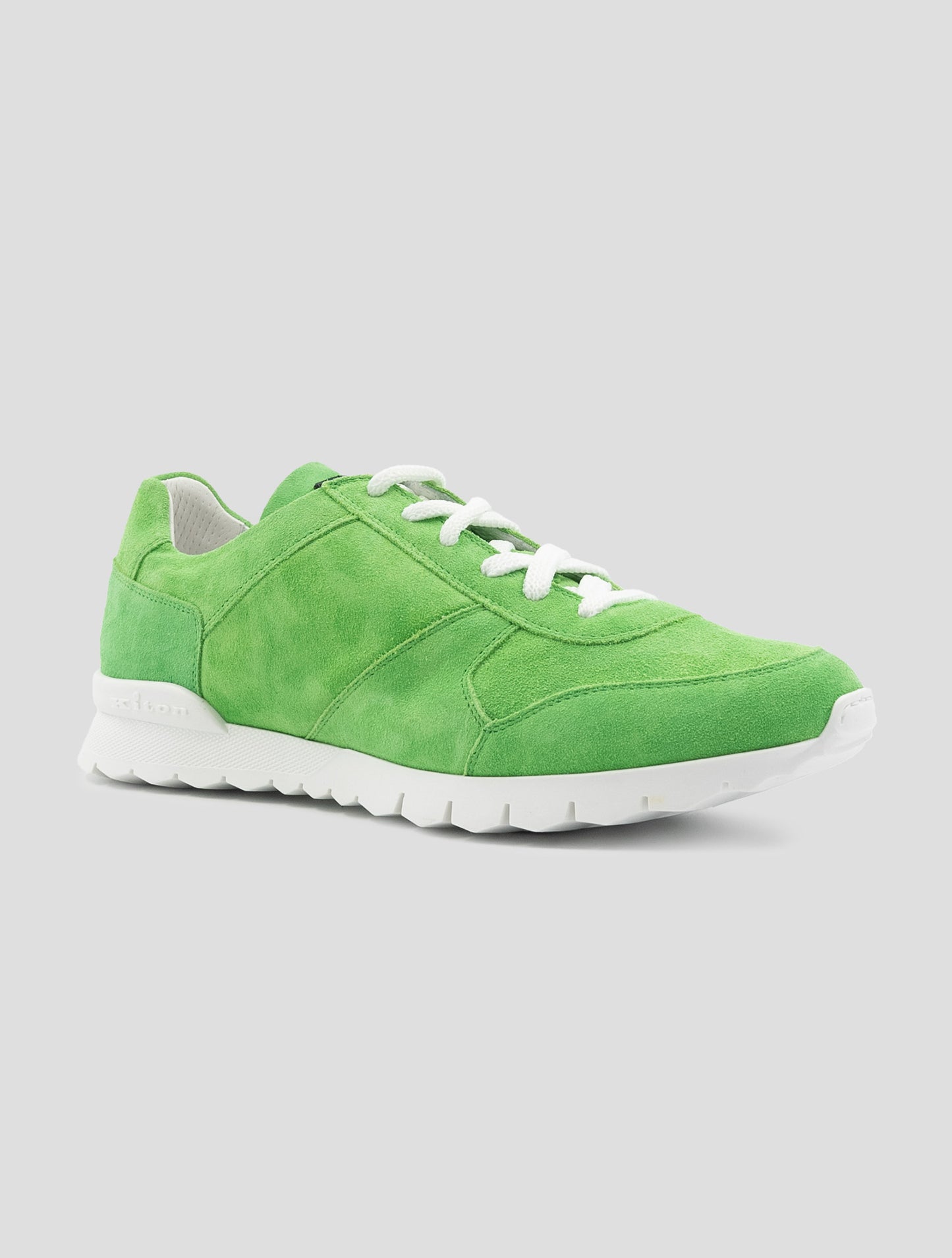 Kiton Green Leather Suede Sneakers