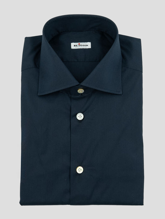 Kiton Blue Cotton Pa Ea Shirt